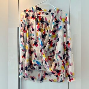 Trina Turk Anissa Silk Blouse in Muriel fabric pattern size 6